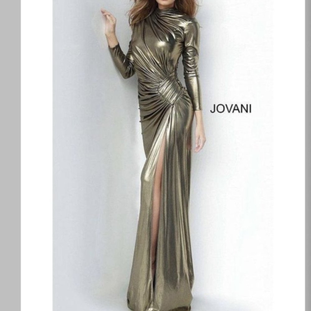 Jovani Gold Cocktail Dress